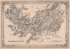 Decorative antique county map of Inverness-shire, Scotland. FULLARTON 1868
