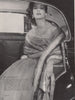 Fur evening stole. Rolls Royce Silver Cloud. Fashion. BRITISH VOGUE 1955 print