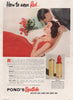 How to wear Red. Pond's Lipstick stays on and on and on. Fashion advert 1955