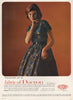 Traveller's Joy in fabric of Dacron. Dupont. Fashion advert. BRITISH VOGUE 1963