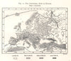 The Isothermal Zone of Europe. Sketch map 1885 old antique plan chart