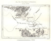 The Strait of Bonifacio. Corsica Sardinia. Sketch map 1885 old antique