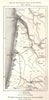 The Ancient Coast of the Landes. Gironde Bordeaux. Sketch map 1885 old
