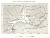 Zones of Oranges and Olives. Southern France. Sketch map 1885 old antique