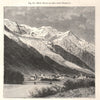 Mont Blanc as seen from Chamonix. Haute-Savoie 1885 old antique print picture