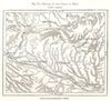 Rigoles of the Canal du Midi. Revel Castelnaudary. Aude. Sketch map 1885