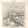 Thonon & environs. Haute-Savoie. Lake Geneva. Sketch map 1885 old antique