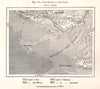 The Mouth of the Loire. St Nazaire. Loire-Atlantique. Sketch map 1885 old