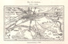 Orléans Orleans & environs. Loiret. Sketch map 1885 old antique plan chart