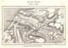 Fécamp town plan. Fecamp. Seine-Maritime. Sketch map 1885 old antique
