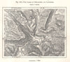 The Lakes of Gérardmer and Longemer. Vosges. Sketch map 1885 old antique