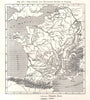 The Canals and Navigable Rivers of France. Sketch map 1885 old antique