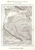 The Isonzo and the Timavo. Monfalcone. Italy. Sketch map 1885 old antique