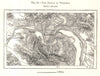 The Defile of Visegrad. Esztergom Hungary. Sketch map 1885 old antique