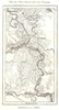 The Drave and the Danube. Mohacs Osjek Croatia. Sketch map 1885 old
