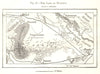 The Lake of Neusiedl. Gyor Raab. Austria. Sketch map 1885 old antique