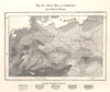 Rain Map of Germany according to Putzger. Sketch map 1885 old antique