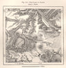 The Lake of Laach. Laachersee Andernach. Germany. Sketch map 1885 old