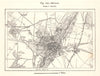 Munich town city plan. Germany. Sketch map 1885 old antique chart