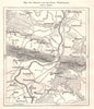Minden and the Porta Westfalica. Germany. Sketch map 1885 old antique