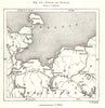 Lübeck and Rostock. Mecklenburg. Germany. Sketch map 1885 old antique