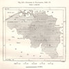 Increase of Population (Belgium) 1840-75. Sketch map 1885 old antique