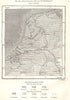 Hypsographical Map of the Netherlands. Elevation. Sketch map 1885 old