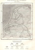 Hypsographical Map of the Netherlands. Elevation. Sketch map 1885 old