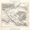 The Fork of the Yssel. Arnhem Emmerich. Netherlands. Sketch map 1885 old