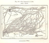 The Biesbosch in 1850. Dordrecht Gertuidenberg. Netherlands. Sketch map 1885