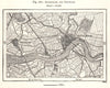 Rotterdam and Schiedam. Netherlands. Sketch map 1885 old antique chart