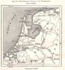 The Principal Canals of the Netherlands. Sketch map 1885 old antique chart