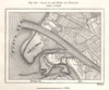 Canal of the Hoek van Holland. Netherlands. Sketch map 1885 old antique