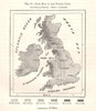 Rain Map of the British Isles. Sketch map 1885 old antique plan chart