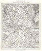 Shrewsbury from the Ordnance Survey Map. Shropshire. Sketch map 1885 old