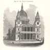 St Paul's Cathedral. London 1885 old antique vintage print picture