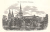Lichfield Cathedral. Staffordshire 1885 old antique vintage print picture