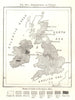 Distribution of Cattle. British Isles. Sketch map 1885 old antique chart