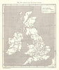 Canals and Navigable Rivers. British Isles. Sketch map 1885 old antique