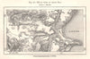 Hills West of As Vig Bay. Bjerre. Denmark. Sketch map 1885 old antique