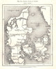 Danish Railway System. Denmark. Sketch map 1885 old antique plan chart