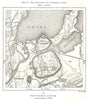 Halleborg & Hunneborg Hills. Trollhättan Vänersborg.Sweden. Sketch map 1885