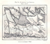 Norrköping and Finspang. Glan Roxen. Sweden. Sketch map 1885 old antique