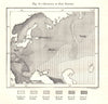 Rainfall in East Europe. Russia. Sketch map 1885 old antique plan chart