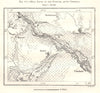 High Banks of the Dnieper, above Cherkasy. Ukraine. Sketch map 1885 old