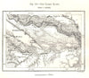 The Tasmin Marsh. Chyhyryn. Dnieper. Ukraine. Sketch map 1885 old antique