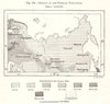 Density of the Siberian Population. Russia. Sketch map 1885 old antique