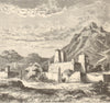 Fortified Villages near Lanzhou, Province of Gansu. China 1885 old print