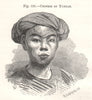 Chinese of Yunnan. China 1885 old antique vintage print picture