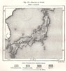 Geology of Japan. Sketch map 1885 old antique vintage plan chart